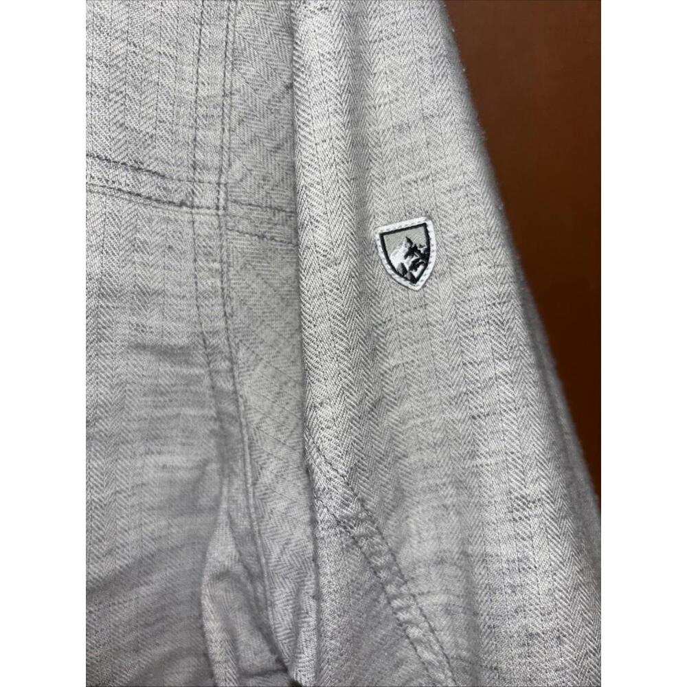 KUHL Shirt Men's Size Med Gray SHIFTR 5 Panel Button Up Linen Blend Hiking - Picture 7 of 11